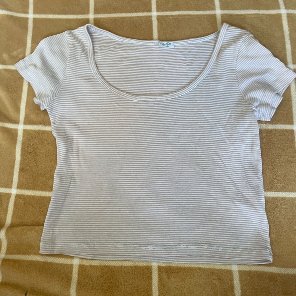 Striped Pink and White Women's Top